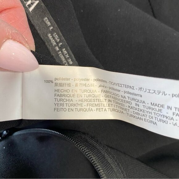 Zara - Black Faux Wrap Midi Skirt - L - NWT - Picture 8 of 9